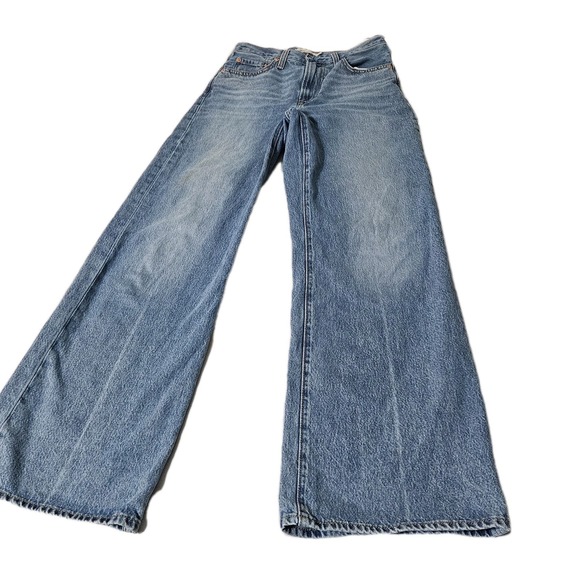 Levi's Ribcage Wide Leg Premium  Bell Flare High Rise Jeans Size 27 X 32 - Picture 4 of 12